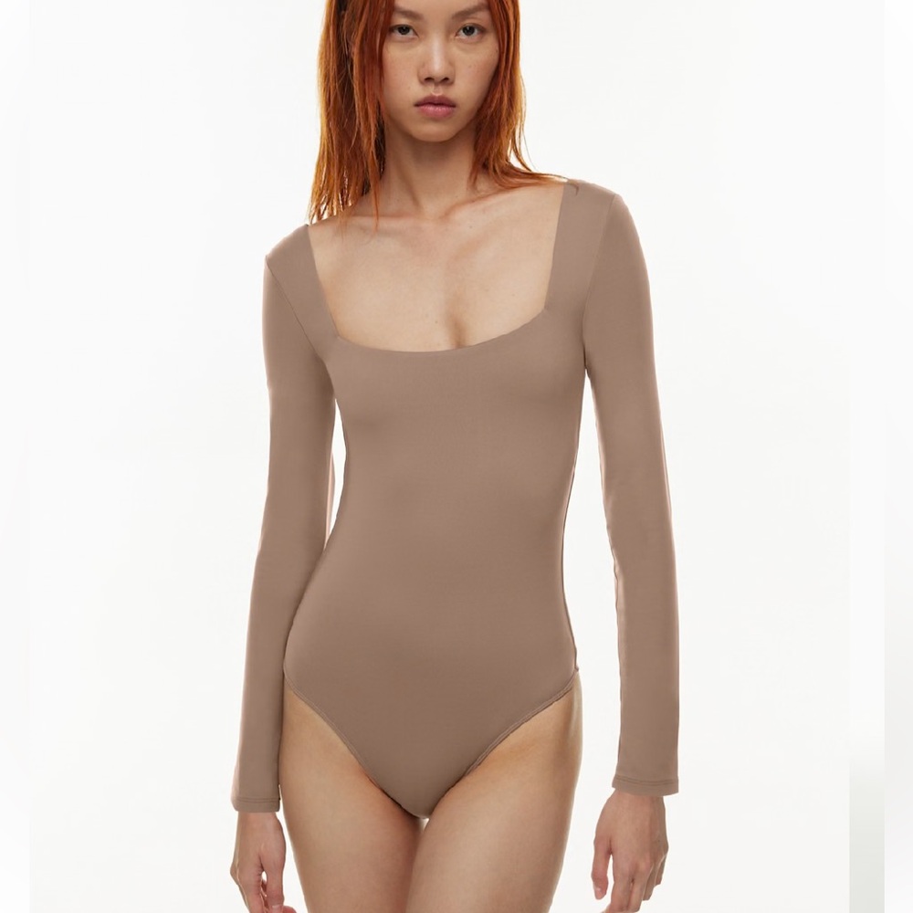 Babaton Squareneck longsleeve bodysuit with thong-cut bottom